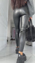 "WARMFIT" imitation leather leggings - BLACK VS19039